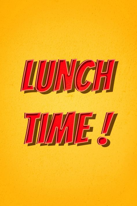 Lunch time! retro shadow typography illustration | free image by rawpixel.com / Chim Lunch Break Quotes, Lunch Time Quotes, Lunch Time Images, Shadow Typography, Unique Lettering, Typography Illustration, Time Images, Lettering Styles, Creative Fonts