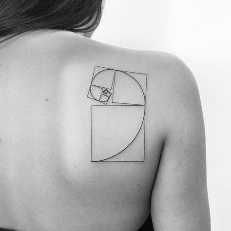 Fibonacci Tattoo by _mfox Golden Ratio Tattoo, Tattoos Architecture, Yantra Tattoo, Fibonacci Tattoo, Unique Tattoo Ideas, Ideas For Design, K Tattoo, Human Body Art, Camera Tattoo