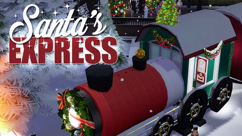 Merry Christmas to you all. Today I'm sharing a magical build of Santa's Express Train and Post Office! There's also a little coffee shop, ice rink and the beautiful Santa's Grotto where all the little children can meet Santa himself! Santa's Grotto, Little Coffee Shop, Santa Express, Meet Santa, Express Train, Ice Rink, Merry Christmas To You, Sims 4 Build, Santa Sleigh