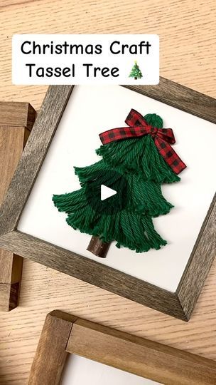 4.8K reactions · 1.1K shares | Craft a Christmas tassel tree with me.  A cute festive tree made from yarn tassels on a wooden frame.  #christmascrafts #handmadechristmas #crafts #tassels #tasseltree #diychristmas | This Small House Chunky Christmas Tree, Yarn Tassel Christmas Tree, Tassel Christmas Tree, Tassel Tree, Christmas Tree Yarn, Quick Christmas Gifts, Christmas Party Crafts, Yarn Trees, Christmas Tree Canvas