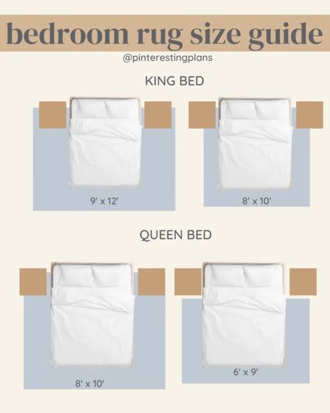 How to Choose the Right Rug Size for Your Bedroom Rug Size For King Bed, Bedroom Rug Placement, Bedroom Rug Size, Modern Coastal Bedroom, Rug Placement, Rug Guide, Coastal Bedroom, King Bed Frame, Queen Bed Frame