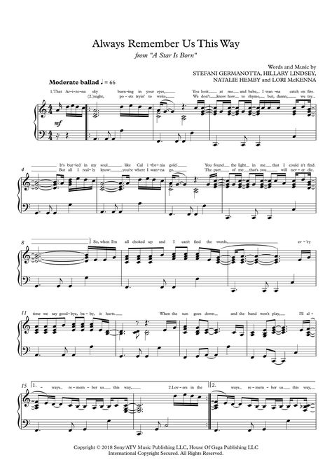 Music Items, Music Shop, A Star Is Born, Piano Sheet, Piano Sheet Music, Always Remember, Lady Gaga, Sheet Music, Piano