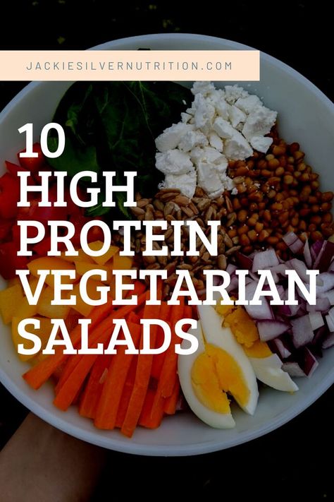 Salads High Protein, Vegetarian Recipes High Protein, Protein Salad Vegetarian, Fall Vegetarian Recipes, Salads Vegetarian, Easy Chopped Salad, Protein Salad Recipes, High Protein Vegetarian, Vegetarian High Protein