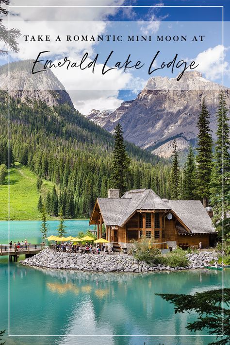 Looking for the perfect honeymoon or mini moon destination? Emerald Lake Lodge may be the spot for you and your significant other!   Find out why you should plan your adventure-packed romantic getaway at this British Columbia resort. Canada Honeymoon, Emerald Lake Lodge, Honeymoon Inspiration, Honeymoon Destination Ideas, Honeymoon Locations, Romantic Honeymoon Destinations, Honeymoon Places, Best Honeymoon Destinations, Dream Honeymoon