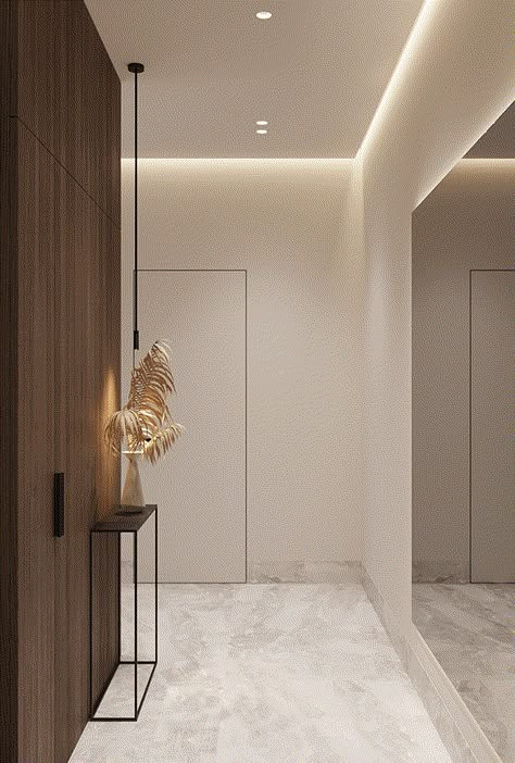 Architectural Lighting Design Interior, Apartment Ceiling Design, Modern Corridor Design, Hall Design Interior, Modern Hall, Design Hall, Apartment Hall, Corridor Design, Home Hall Design