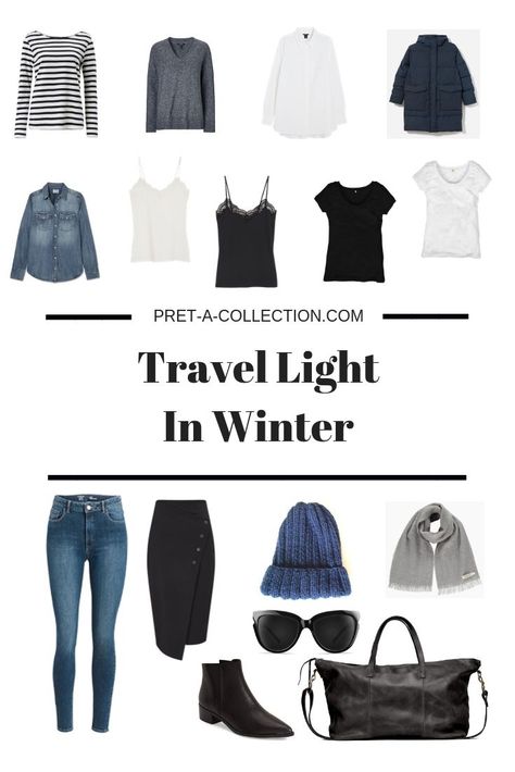 Packing Winter Travel One Suitcase, Travel Light Winter, Winter Minimalist Wardrobe, Winter Capsule Wardrobe Travel, Travel Outfit Spring, Travel Light Packing, Travel Fashion Winter, Winter Travel Outfit, Winter Bags