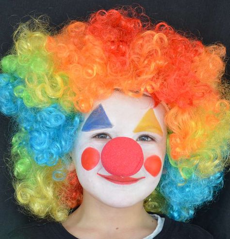 Clown Face Paint Joker Face Paint Kids, Clown Face Paint Kids Easy, Cute Clown Makeup For Kids, Kid Clown Makeup, Easy Clown Makeup For Kids, Clown Makeup For Kids, Clown Make Up Easy, Face Painting Clown, Happy Clown Makeup