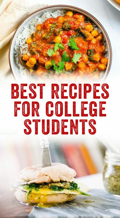 Healthy Recipes For College Students, College Dinners, Easy Recipes For College Students, College Recipes, Recipes For College Students, College Cooking, Quick Easy Healthy Meals, Budget Bytes, Student Recipes