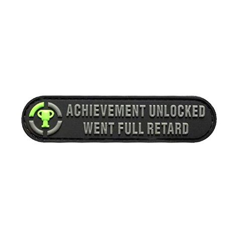 Amazon.com: Achievement Unlocked Went Full Morale PVC Patch (PVC-3.5 X 0.75): Gateway Tropic Thunder Movie, Nebraska Travel, Moral Patches, Tropic Thunder, Achievement Unlocked, Funny Patches, Life Advice Quotes Inspiration, Morale Patches, Tac Gear