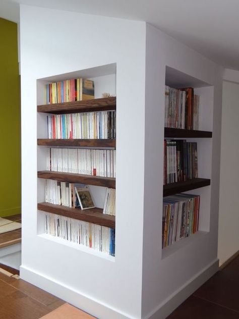 Home Library Design, Home Libraries, Built In Shelves, Home Library, Book Shelf, Home Construction, Design Case, 인테리어 디자인, House Inspiration