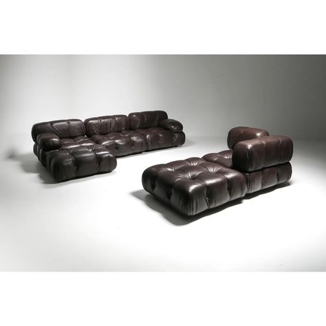 Chocolate Brown Sofa, Mario Bellini Sofa, Bellini Sofa, Camaleonda Sofa, Modern Decorative Objects, Brown Leather Couch, Sofa Leather, Mario Bellini, Modular Couch