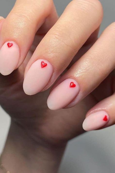 55+ Heart Nails Designs For A Sleek Manicure | Heart Nail Designs, Valentine Nail Art, Nail Designs Valentines, Almond Nails Designs, Pink Acrylic Nails, Minimalist Nails, Heart Nails, Valentine's Day Nails, Valentines Nails