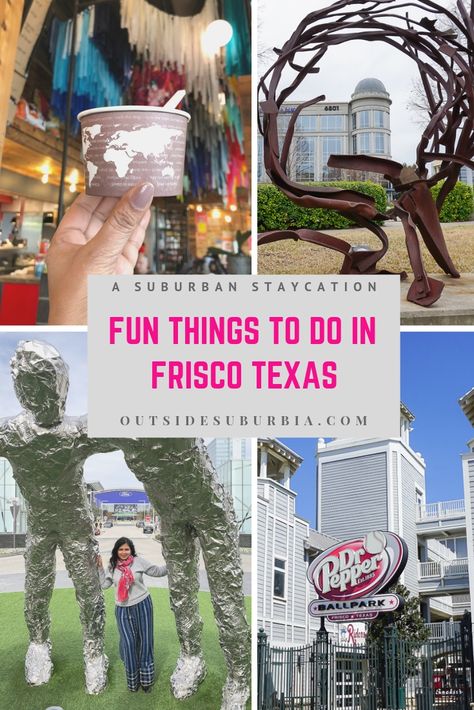 Whether you are interested in art, sports, videogames or shopping, Frisco, Texas has something for you... see post for all fun things to do in Frisco, Texas #OutsideSuburbia #FriscoTexas #FriscoActivityForKids #DallasWithKids #FriscoThingsTodo #FriscoRestaurants Texas Adventure, Travel Texas, Travel Cheap, Spring Travel, Frisco Texas, Usa Travel Guide, Texas Travel, Usa Travel Destinations, Ways To Travel