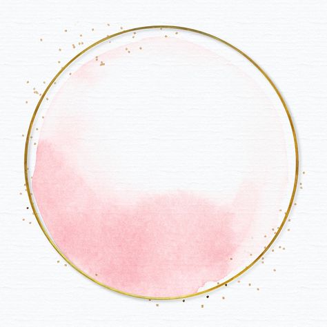 Light Pink Frame, Round Background For Logo, Pink Logo Background, Round Logo Ideas, Round Background, Gold Circle Frames, Light Pink Background, Flower Graphic Design, Pink Wallpaper Backgrounds