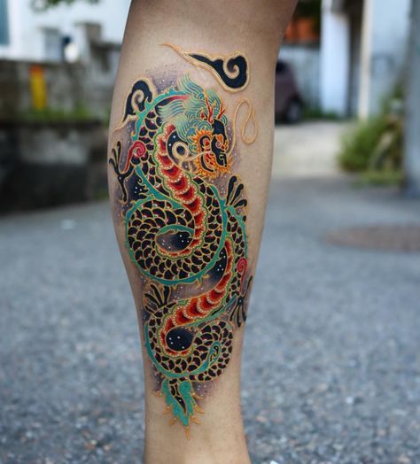 Dragon Tattoo Meaning, Temple Tattoo, Red Dragon Tattoo, Korean Tattoo Artist, Japanese Dragon Tattoo, Korean Tattoos, Tattoo Convention, Tatuaje A Color, Japan Tattoo