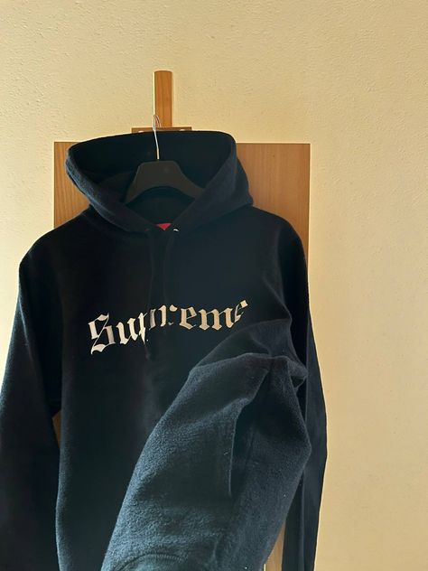 Supreme Black Supreme Hoodie with Large Logo on the Chest | Grailed Black Supreme, Supreme Hoodie, Men's Tops, Athletic Jacket, ? Logo, Mens Tops, Black