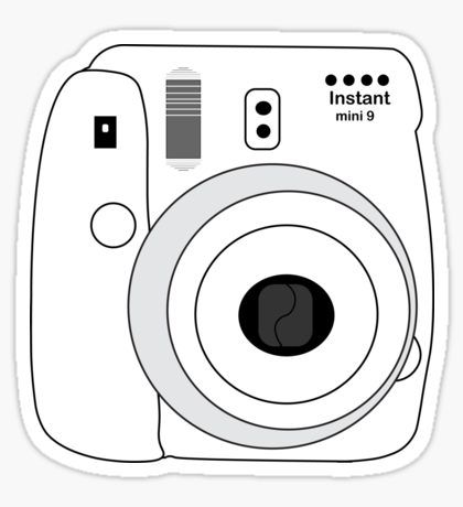 Instax Camera Drawing, Cute Camera Drawing, Instax Sticker, Camera Sticker, Mini Gifts, Camera Polaroid, Instax Mini 9, Camera Drawing, White Camera