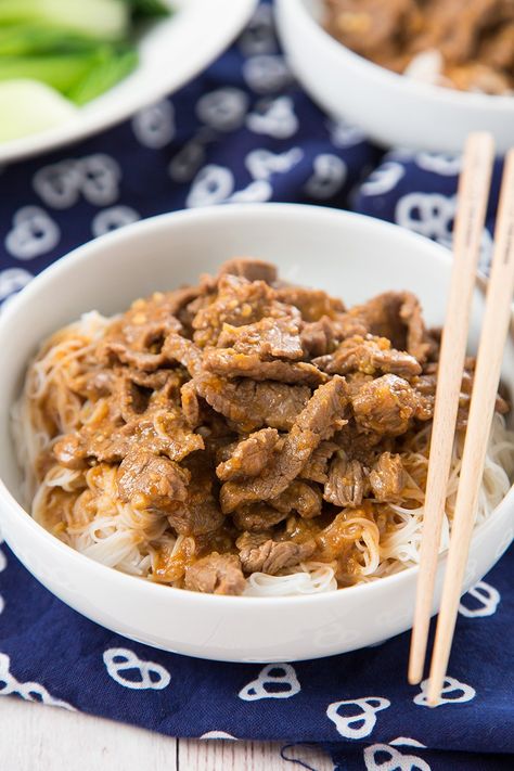 Satay Beef Vermicelli Noodles | The Missing Lokness Mei Fun Recipe, Satay Beef, Vermicelli Rice Noodles, Beef Vermicelli, Vermicelli Rice, Beef Satay, Vermicelli Recipes, Beef Noodles, Satay Sauce