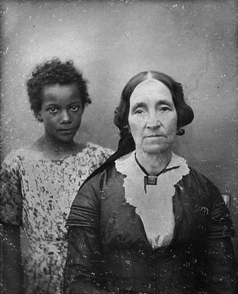 Woman with slave girl in the mid 19th century, New Orleans. We Are The World, African History, African American History, Black American, History Facts, Pics Art, Vintage Photographs, World History, American Women