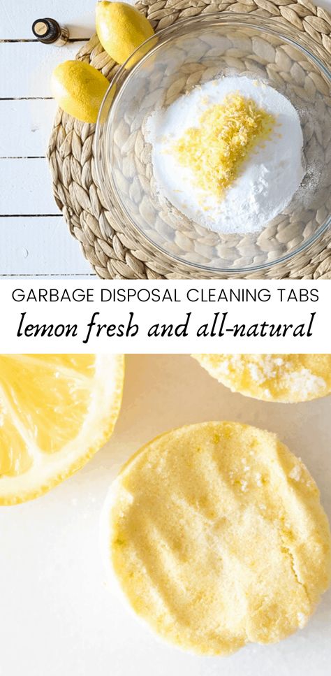 Deodorize garbage disposal with this easy all-natural DIY garbage disposal cleaner tabs.  These hands-free cleaners are the best garbage disposal cleaner for a stinky kitchen sink and they are cost effective. Learn how to make your own all-natural cleaner with this 3-ingredient recipe. #diycleaning #homemadecleaners #allnatural #lemon #lemonessentialoil #garbagedisposal Diy Garbage Disposal Cleaner, Diy Spray Deodorant, Garbage Disposal Cleaning Diy, Garbage Disposal Cleaning, Garbage Disposal Cleaner, Disposal Cleaner, Natural Cleaner, Spray Deodorant, All Natural Cleaners