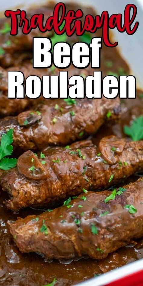 Beef Rouladen Recipe, Rouladen Recipe, Beef Rouladen, German Food Authentic, Southern Thanksgiving, Beef Roll, Beef Recipes Easy, Thanksgiving Menu, Beef Recipes For Dinner