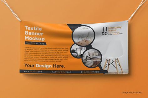 Branding Mockups Free, Company Banner, Banner Frame, Banner Mockup, Frame Poster, Textile Company, Name Banners, Hanging Banner, Branding Mockups