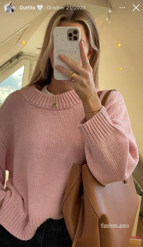 Light Pink Sweater Outfit, Pink Sweater Outfit, Light Pink Sweater, Pink Oversized Sweater, Knit Sweater Outfit, Pullovers Outfit, Light Pink Sweaters, Fall Fit, Pullover Outfit