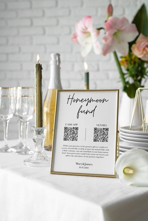 Honeymoon Fund QR Code Sign, Venmo QR Code Sign, Minimal Wedding Sign, QR Code Modern Wedding Sign Love Qr Code, Wedding Honeymoon Fund, Honeymoon Fund Sign, Wedding Fund, Qr Code Sign, Wedding Playlist, Honeymoon Fund, Wedding Money, Minimal Wedding