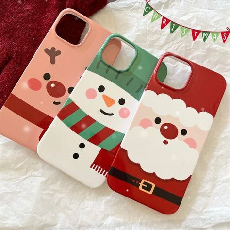 Cartoon Santa, Christmas Iphone, Christmas Moose, Christmas Phone Case, How To Make Paper Flowers, Gift Cute, Tree Patterns, Cute Phone Cases, Christmas Fashion