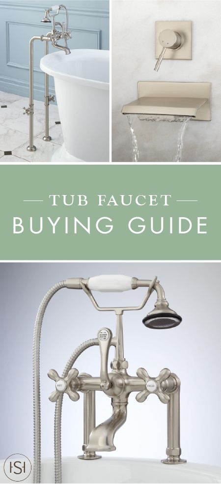 Make sure you’re buying the right piece for your bath with this Tub Faucet Buying Guide—complete with info on wall-mount, deck-mount, and freestanding styles. Refreshing your bathroom hardware is such an easy way to update your bathroom design. Suite Over Garage, Bathtub Plumbing, Freestanding Bath With Shower, Stand Alone Bathtubs, Inlaw Suite, Luxury Bathroom Sinks, 2024 Bathroom, Wall Mount Tub Faucet, Faucet Installation