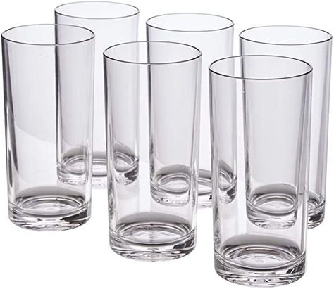 Amazon.com | Classic 16-ounce Premium Quality Plastic Water Tumbler | Clear Set of 6: Mixed Drinkware Sets Rock Tumbler, Heart Diy, Drinkware Sets, Plastic Glasses, Water Tumbler, Indoor Dining, Plastic Tumblers, Free Tumbler, Water Glass