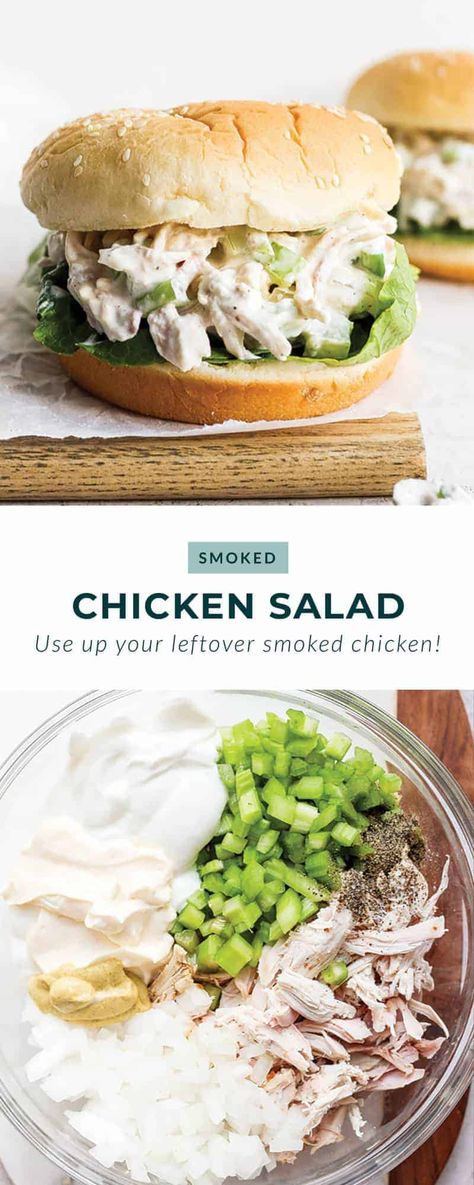 Chicken Thigh Chicken Salad, Smoked Chicken Recipes Dishes, Smoked Chicken Sandwich Recipe, Chicken Thigh Salad Recipe, Chicken Thigh Leftover Recipes, Smoked Chicken Breast Recipes, Leftover Chicken Thigh Recipes, Leftover Smoked Chicken, Leftover Chicken Salad