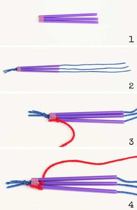 Artzy Creations_Straw Weaving_Directions P1 Weaving For Kids, Straw Weaving, Motifs Perler, Weaving Projects, Craft Club, Kids Ideas, Camping Crafts, Bracelet Ideas, Decor Minimalist