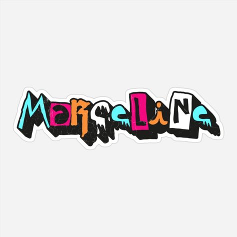 colorful Marceline name sticker, custom name sticker for Marceline Name Stickers, My Name Is, Name Design, Girl Names, Typography