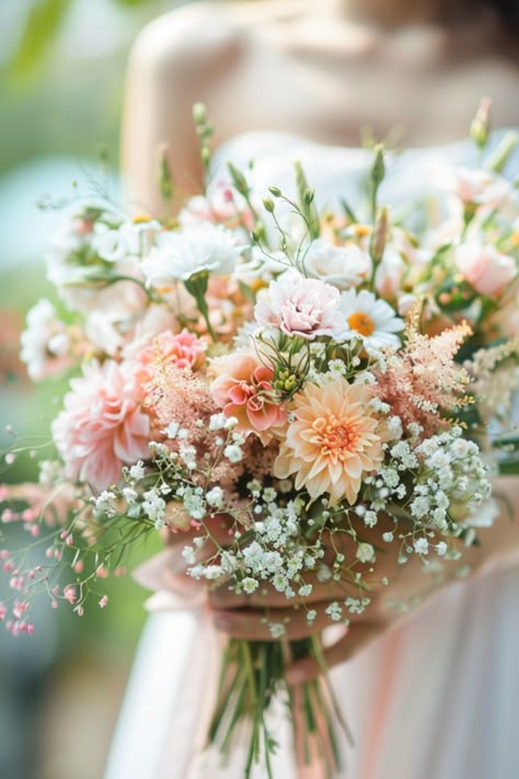 Fall in love with these 110+ gorgeous Baby's Breath wedding bouquets. Perfect for any bride, these bouquets will add a touch of elegance to your special day. #WeddingBouquets #BabysBreath #BridalStyle Fairytale Wedding Flowers Bouquets, Bridal Bouquet Spring Romantic, Whimsical Bouquet Bridal, Fairytale Wedding Bouquet, Wedding Flower Arrangements Spring, Baby Blue Wedding Theme, Whimsical Bridal Bouquet, Whimsical Wedding Bouquet, Wedding Bouquets Winter