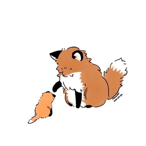 Cute Fox Drawing, 강아지 그림, Animal Doodles, Cute Animal Drawings Kawaii, Anime Animals, Cute Doodle Art, Fox Art, Kawaii Animals, Dessin Adorable