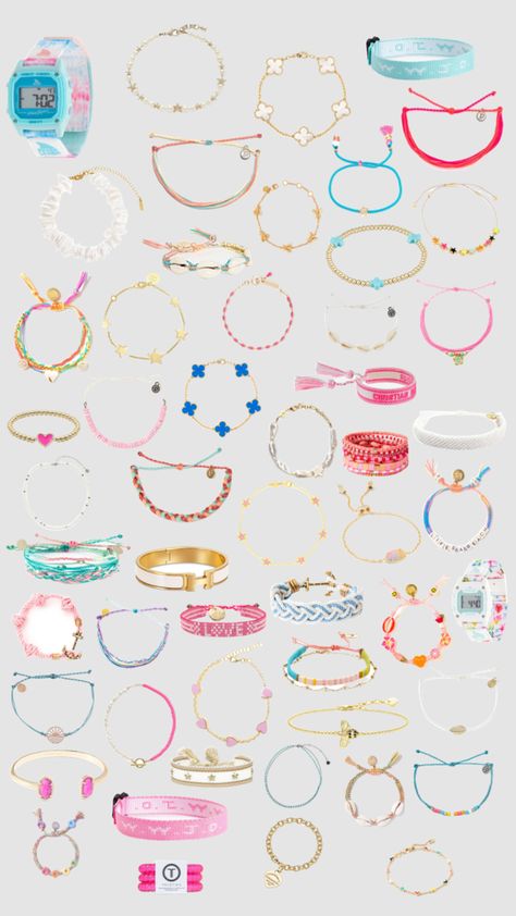 Silver Preppy Jewelry, Cute Preppy Accessories, Puravida Bracelets Aesthetic, Preppy Gold Jewelry, Preppy Bracelet Ideas, Beachy Jewlery, Preppy Jewlery, Wishlist Preppy, Preppy Basics