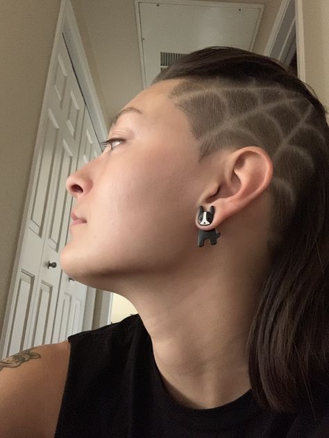 Spider Web Undercut, Spider Web Hair Design, Side Shave Design, Shave Designs, Side Shave, Shaved Side, Hair Inspired, Spider Web Design, Shaved Side Hairstyles