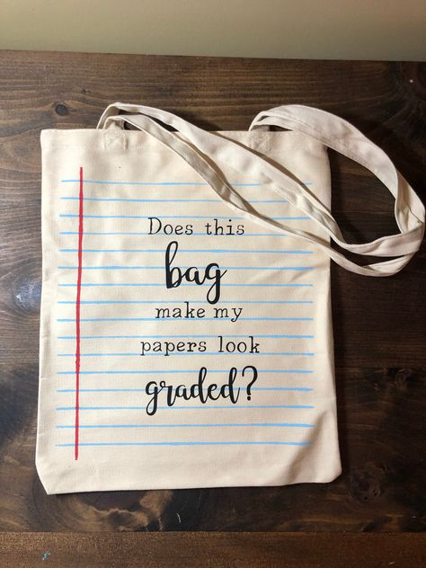 Library Book Bag, Teacher Canvas, Teacher Tote Bag, Teacher Bag, School Binder, Teacher Bags, Teacher Tote, Diy Teacher Gifts, Paint Line