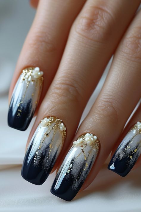 January Nails 2024 Blue January Nails, Nails Design Blue, Vanessa Nails, January Nail, January Nail Designs, Nail Kits, New Years Nail Designs, Nails Trend, January Nails