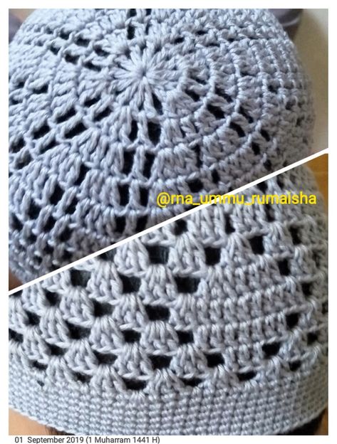 Model baru untuk belajar kelas merajut insyaaAlloh Crochet Kopiah, Pola Kupluk, Kufi Cap, Pola Topi, Tatting Patterns Free, Earflap Hat, Crochet Ear Warmer, Crochet Cap, Crochet For Boys