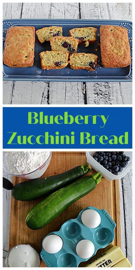 Blueberry Zucchini Bread Blueberry Zucchini Bread is golden brown and crunchy on the outside with a soft inside studded with sweet blueberries and plenty of zucchini. Bread Recipes Blueberry, Zucchini Recipes Bread, Bread Blueberry, Blueberry Zucchini Bread, Blueberry Zucchini, Zucchini Loaf, Bread Quick, Savory Bread Recipe, Recipes Zucchini