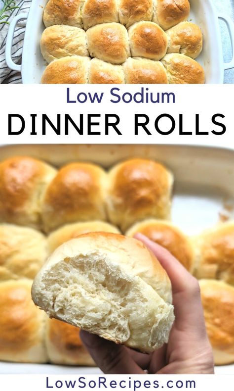 Low Sodium Dinner Rolls Recipe - Low So Recipes Low Sodium Dinner Rolls, Low Sodium Biscuits, Low Sodium Muffins Recipe, Low Sodium Vegetable Recipes, Low Sodium Banana Bread, Low Sodium Bread Recipe, Low Sodium Christmas Dinner, Low Sodium Low Sugar Recipes, Low Sodium Thanksgiving Recipes