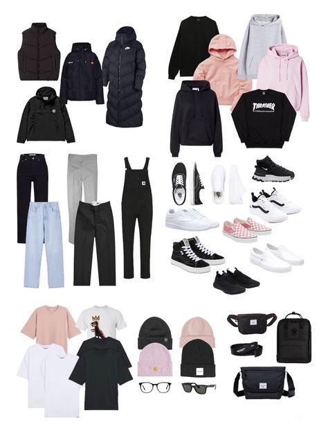 Streetwear Fashion Capsule Wardrobe, Tomboy Style 2023, Urban Capsule Wardrobe, Masc Capsule Wardrobe, Capsule Wardrobe Streetwear, Capsule Wardrobe Sporty Casual, Gen Z Capsule Wardrobe, Sporty Capsule Wardrobe, Korean Capsule Wardrobe