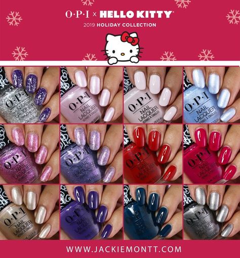 Opi Hello Kitty Collection, Hello Kitty Opi, Lets Be Friends, Nail Swatches, Stiletto Nail Art, Hello Pretty, Japanese Nail Art, Hello Kitty Coloring, Kitty Stuff