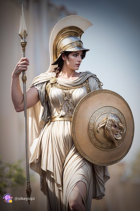 Athena Greek Goddess Art, Greek Goddess Photoshoot, Greek Mythology Athena, Greece Goddess, Athena Art, Athena Greek Goddess, Athena Goddess Of Wisdom, Greek Goddess Art, Goddess Athena