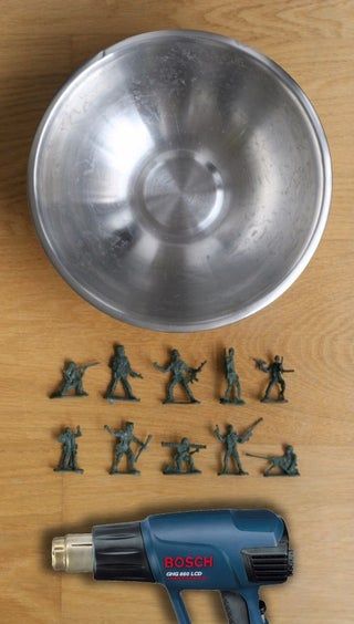 Army Men Crafts, Fruit Bowl Ideas, Diy Fruit Bowl, Plastic Army Men, Army Man, Bowl Ideas, Nice Recipes, Diy Bowl, Melted Plastic