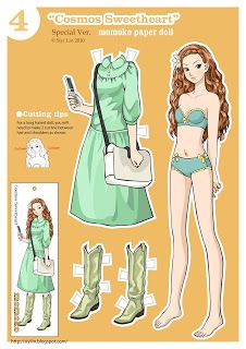 The Making of Paper Dolls: Free Download~ Momoko Paper Dolls(4) Paper Doll Chain, Barbie Paper Dolls, Paper Dolls Clothing, Anime Paper, Paper Doll House, Paper Fashion, Paper Doll Template, Paper Toy, Paper Dolls Printable