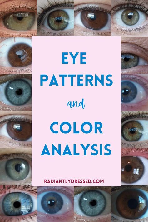 Base Color Dress, Color Seasons Eyes, Iris Patterns Eye, Cool Winter Eyes, Soft Summer Hazel Eyes, Seasonal Eye Patterns, Winter Eye Pattern Color Analysis, Color Season Eye Pattern, Blue Eye Color Chart