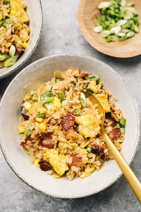 Veggies Breakfast, Rice Breakfast Recipes, Family Feast Recipes, Breakfast Fried Rice, Hearty Breakfast Recipes, Rice Breakfast, Greasy Spoon, Breakfast Rice, Meal Breakfast